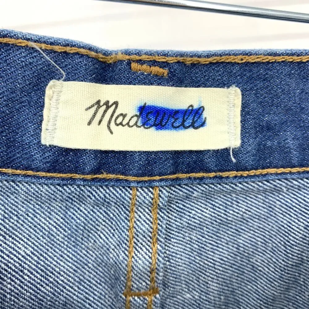 Madewell The Perfect Jean Short Cut Off Denim Shorts Womens Size 25 Medium Wash